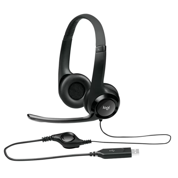 Audífono Logitech H390 Micrófono Bidireccional Negro