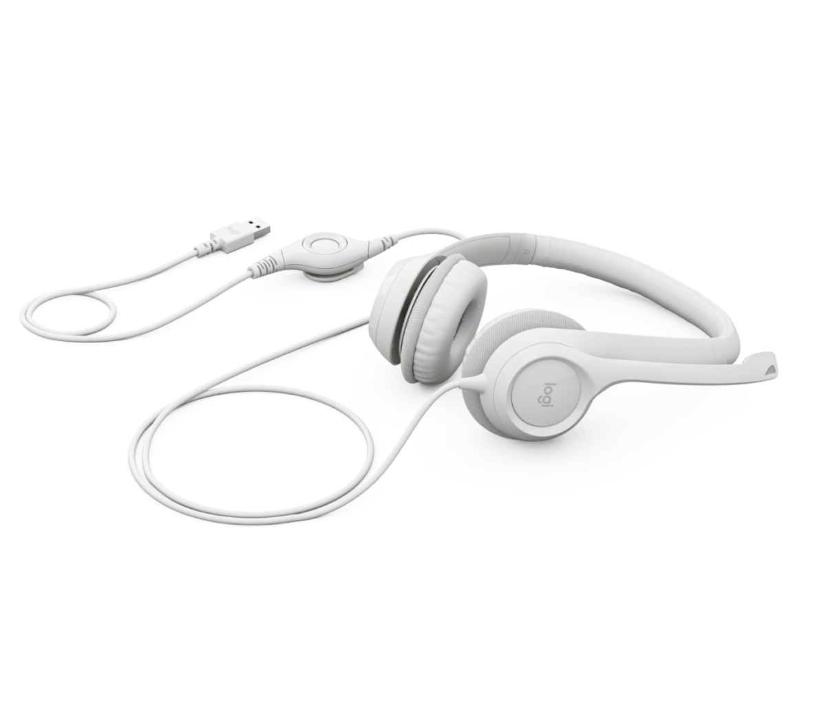 Audífono Logitech H390 Micrófono Bidireccional Blanco