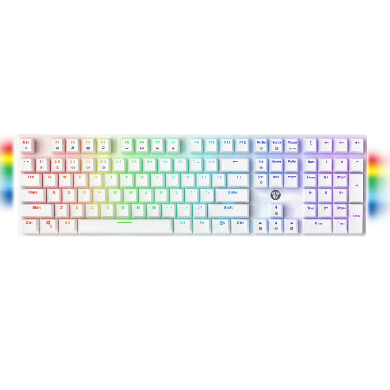 Teclado Gamer Fantech Maxfit108 RGB Hotswap 100% con Teclas Multimedia