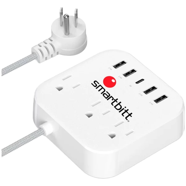 Regleta Smartbitt SBSS-B3-5U Con 3 Contactos Y Puertos USB