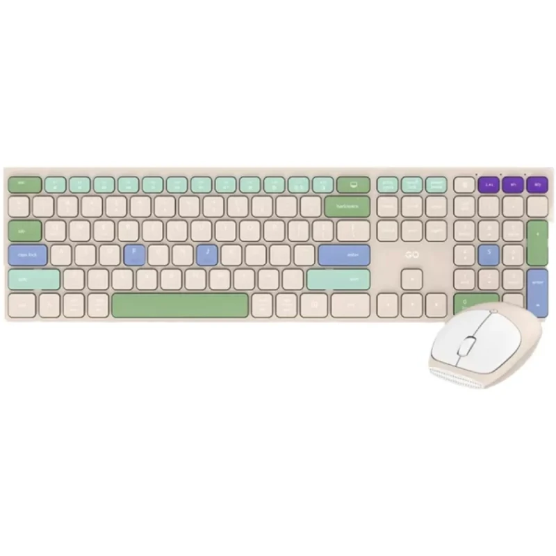 Combo Teclado Y Mouse Inalámbrico Fantech Wk895 Beige