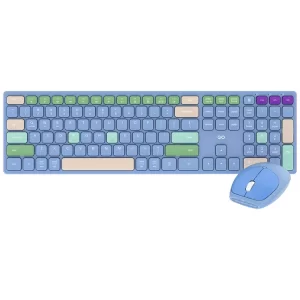 Combo Teclado Mouse Fantech WK895 Azul Inalámbrico BT/2.4GHz Silencioso