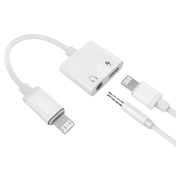 Adaptador Lightning a Jack 3.5 mm con Puerto de Carga