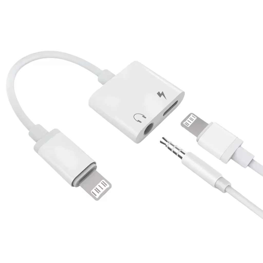 Adaptador Lightning a Jack 3.5 mm con Puerto de Carga