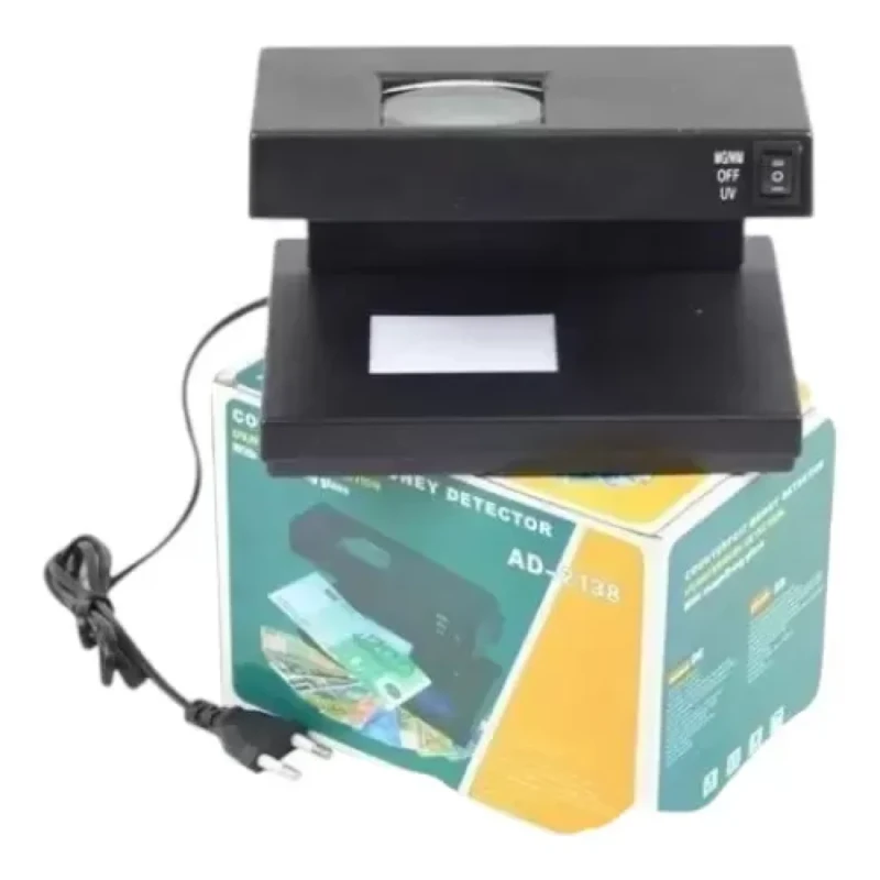 Detector de Billetes Falsos AD2138 UV con Lupa Integrada