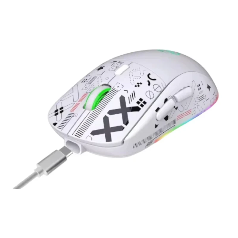 Mouse Inalámbrico HXSJ T90 Blanco RGB