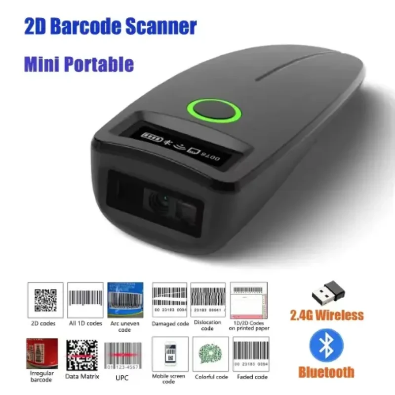 Lector De Códigos De Barras W7 2D Inalámbrico Bluetooth Y OLED