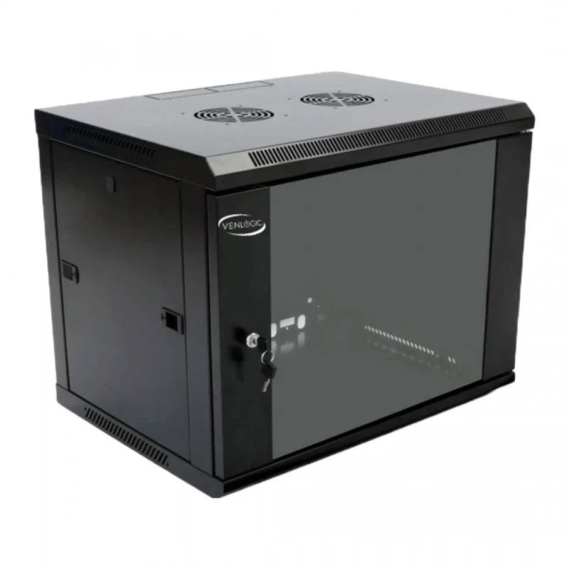 Gabinete Mural Venlogic Qa6406 6U Con Vidrio Templado