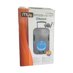Bocina Portátil MYO 8" 80W con BT Subwoofer Mic y LED