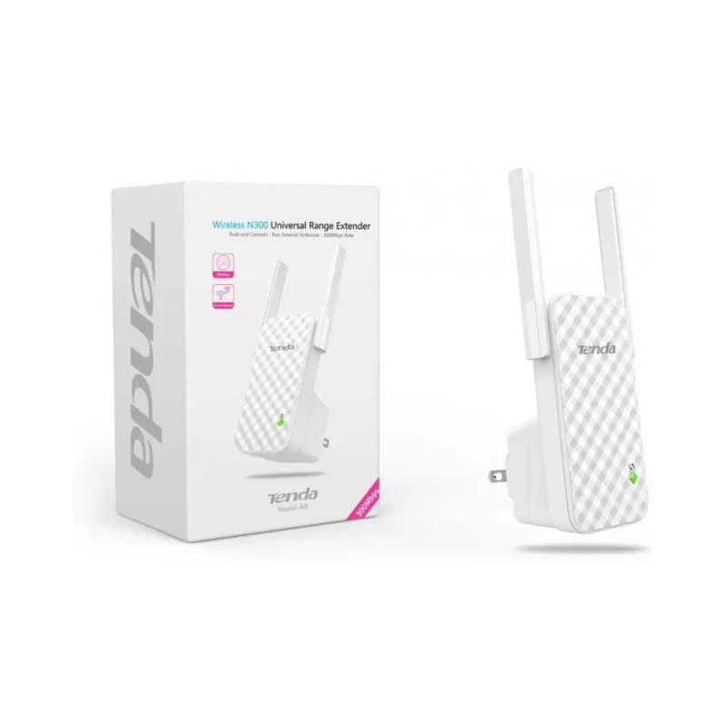 Repetidor Tenda N300 2.4GHz 300Mbps con Antenas Externas 3dBi