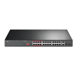 Switch TP-Link 24 Puertos PoE+ – Uplink Gigabit y Potencia Total de Red