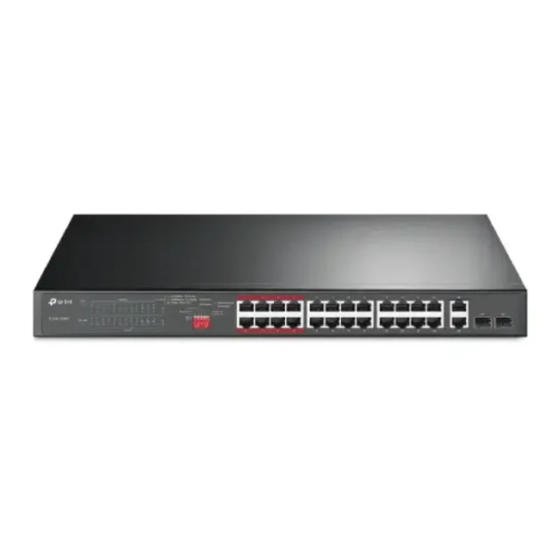 Switch TP-Link 24 Puertos PoE+ 10/100 Mbps con 2 Puertos Gigabit y 2 SFP