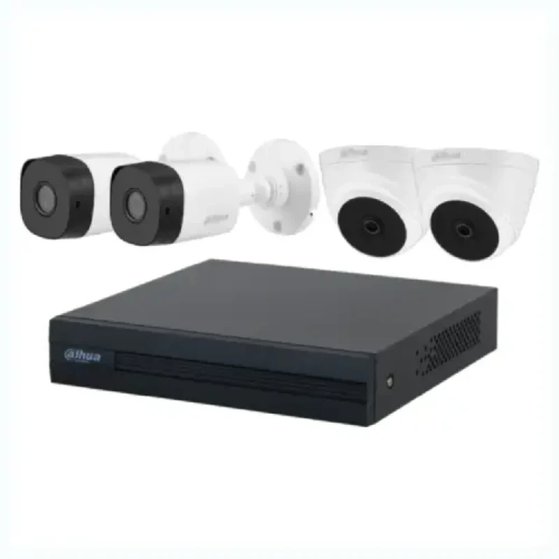 Kit Dahua 4 Cámaras 2MP HDCVI con XVR 8CH H.265+ y Domo/Bullet IR 20m