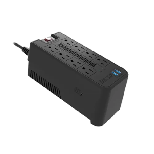 Regulador de Voltaje Forza FVR-1221USB 1200VA 8 Tomas + 2 USB con Timer