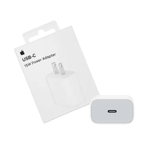 Cargador Apple USB‑C 15W Adaptador de Corriente para iPhone/iPad