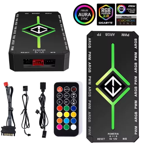 Controladora 3 en 1 Magnético PWM + ARGB con Control Remoto 9 Puertos