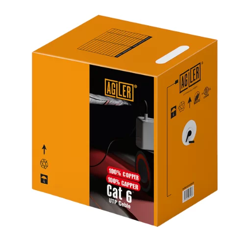 Caja Cable UTP AGILER CAT6 1000 Pies 24 AWG 100% Cobre Fluke