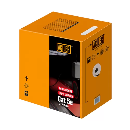 Caja Cable UTP Agiler Cat5e 1000 Pies 100% Cobre 25AWG FLUKE