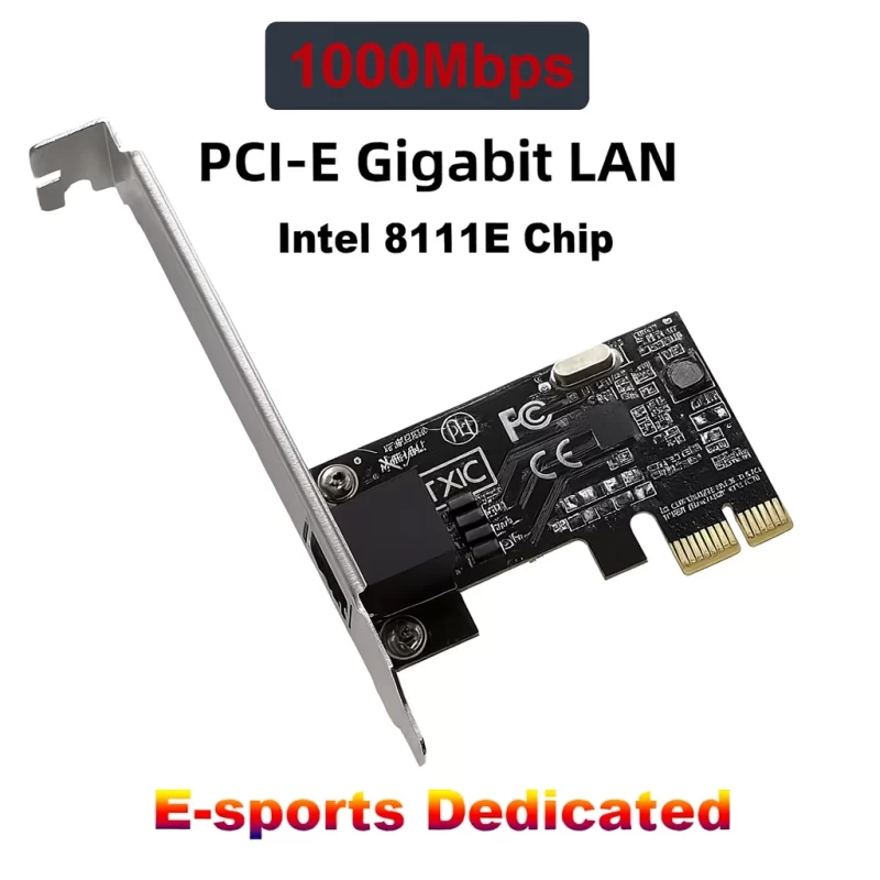 Tarjeta de Red PCIe a RJ45 Intel 8111E 5G Gigabit Adaptador Ethernet de Alto Rendimiento