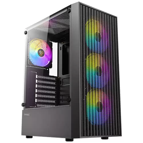 Case Gamer Antec AX27 con 4 Ventiladores FRGB y Panel de Malla