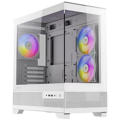 Case Gamer Antec CX500M ARGB Blanco Micro-Tower con Vidrio Templado y 3 Ventiladores