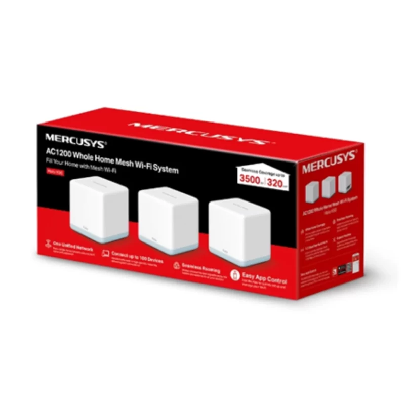Router Mercusys Halo H30 (3-Pack) Mesh Wi-Fi AC1200 1200 Mbps 5 GHz con 2 Puertos