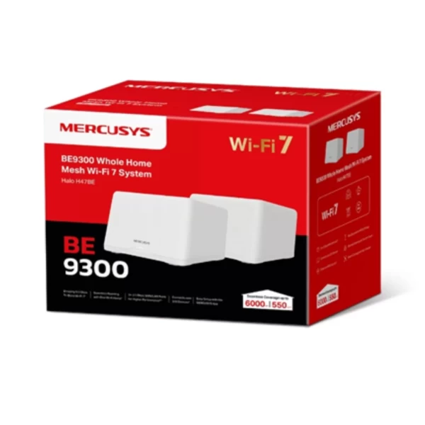 Router Mercusys Halo H47BE (2-Pack) Mesh Wi-Fi 7 BE9300 9214 Mbps con 3 Puertos 2.5G