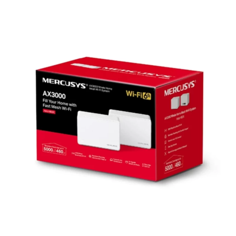 Router Mercusys Halo H80X (2-Pack) Mesh Wi-Fi 6 AX3000 3000 Mbps con 3 Puertos Gigabit