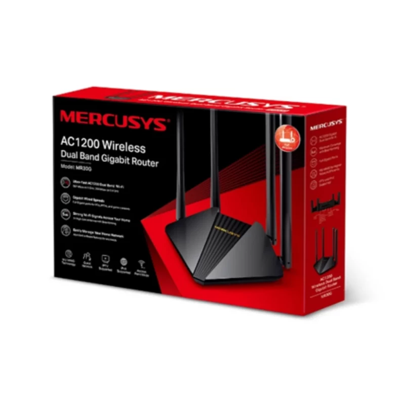 Router Wireless Mercusys MR30G AC1200 Doble Banda con 4 Antenas y Puertos Gigabit