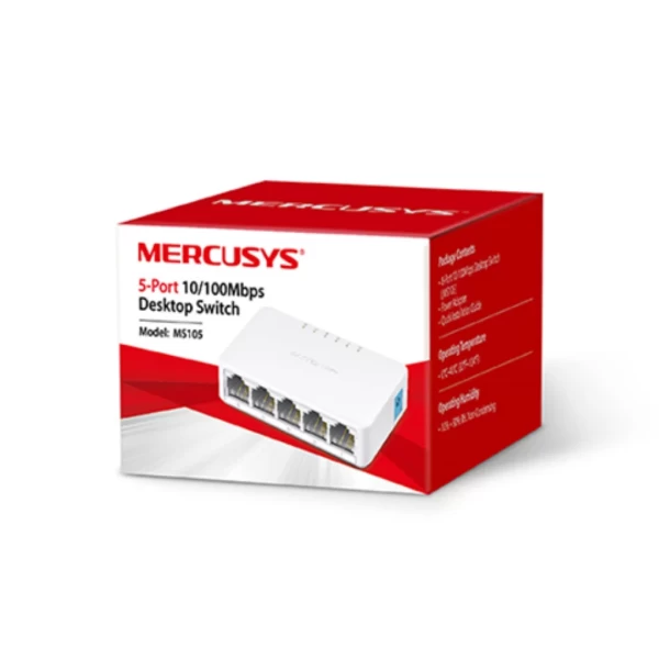 Switch Mercusys MS105 5 Puertos Fast Ethernet No Administrable Plug & Play