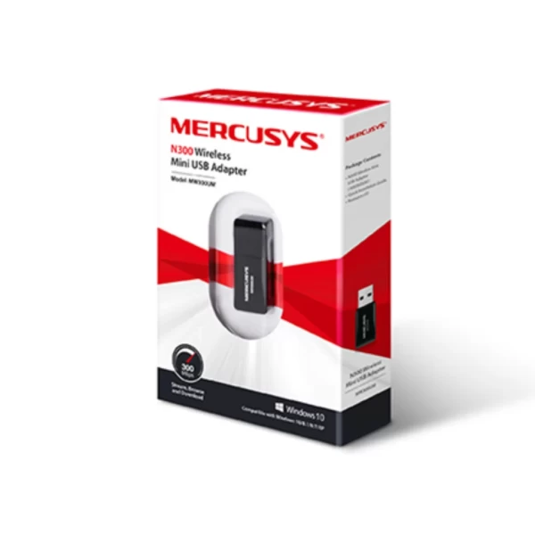 Adaptador Inalámbrico Mercusys MW300UM USB 2.0 Single Band 300Mbps
