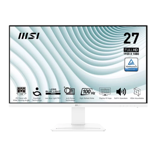 Monitor MSI PRO MP273AW 27″ IPS FHD 100Hz 1ms EyeErgo Blanco