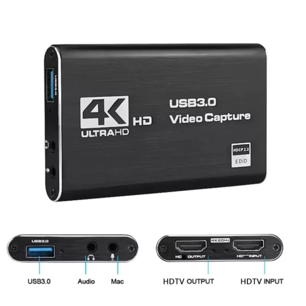 Capturadora De Video 4K USB 3.0 HDMI 1080P 60fps Para OBS Y Streaming