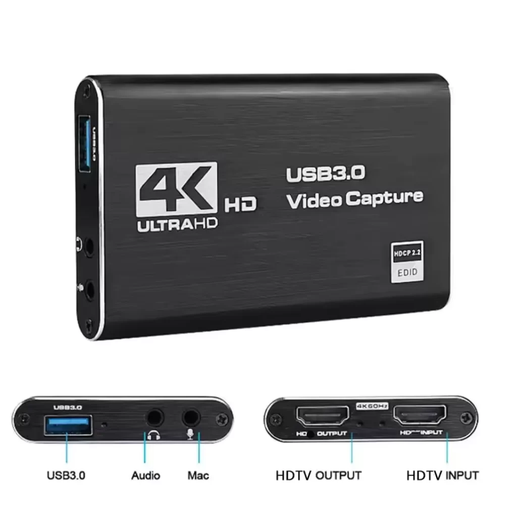 Capturadora De Video 4K USB 3.0 HDMI 1080P 60fps Para OBS Y Streaming