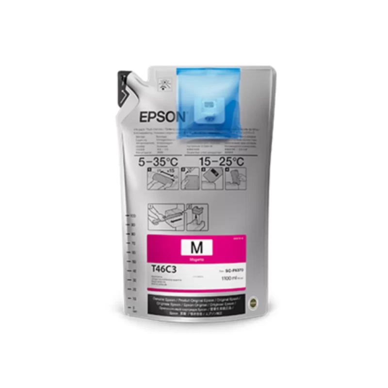 Bolsa De Tinta Epson Ultrachrome T46C320 Magenta 1100ml Para F6370 F9470 F9470H