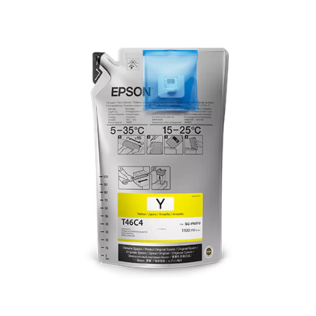 Bolsa De Tinta Epson Ultrachrome T46C420 Amarillo 1100ml Para F6370 F9470 F9470H