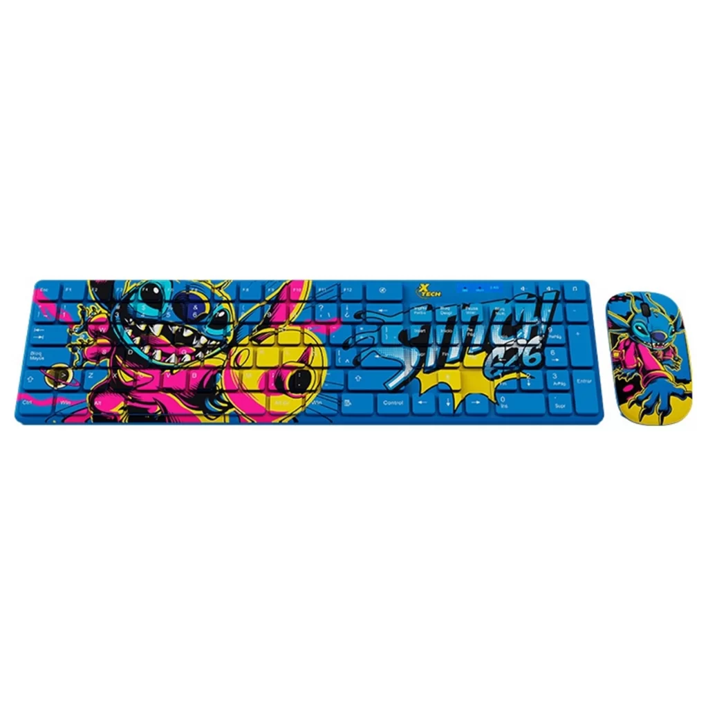 Combo Teclado Y Mouse Xtech Disney Stitch Inalámbrico XTK-312ST