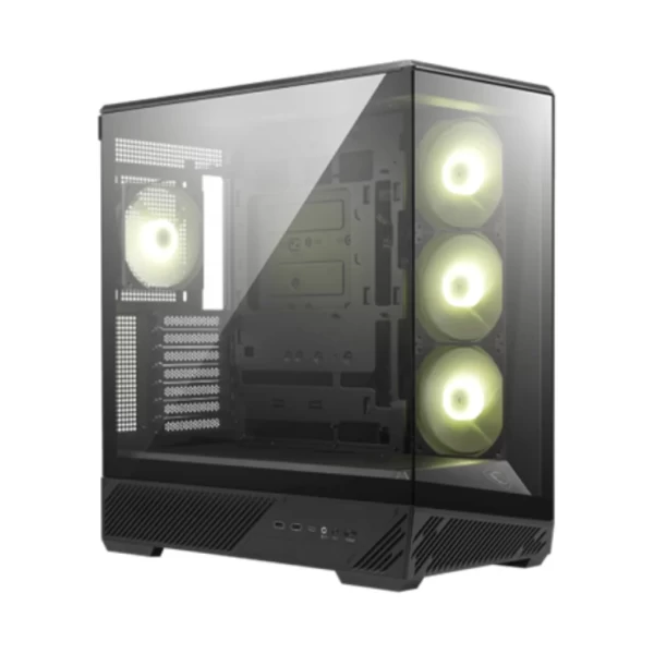 Case MSI MAG Pano 130R PZ Mid Tower Vidrio Templado 4 Ventiladores Negro