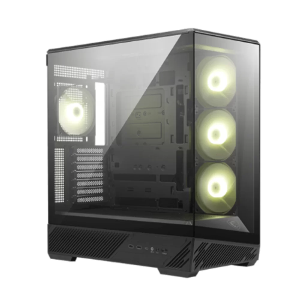 Case MSI MAG Pano 130R PZ Mid Tower Vidrio Templado 4 Ventiladores Negro
