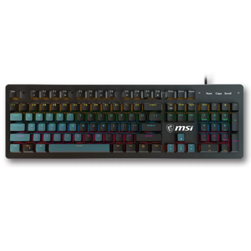 Teclado Gamer MSI Strike 600 Silent Mecánico RGB USB Gris/Negro
