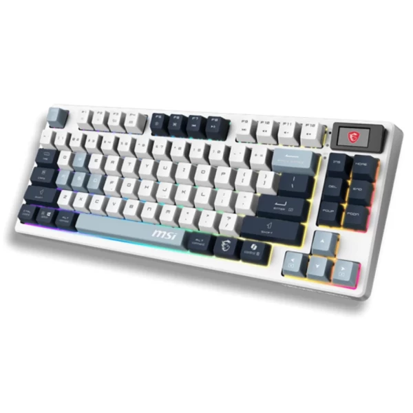 Teclado Gamer MSI Forge GK600 TKL W Sky Mecánico RGB Wireless Blanco/Azul