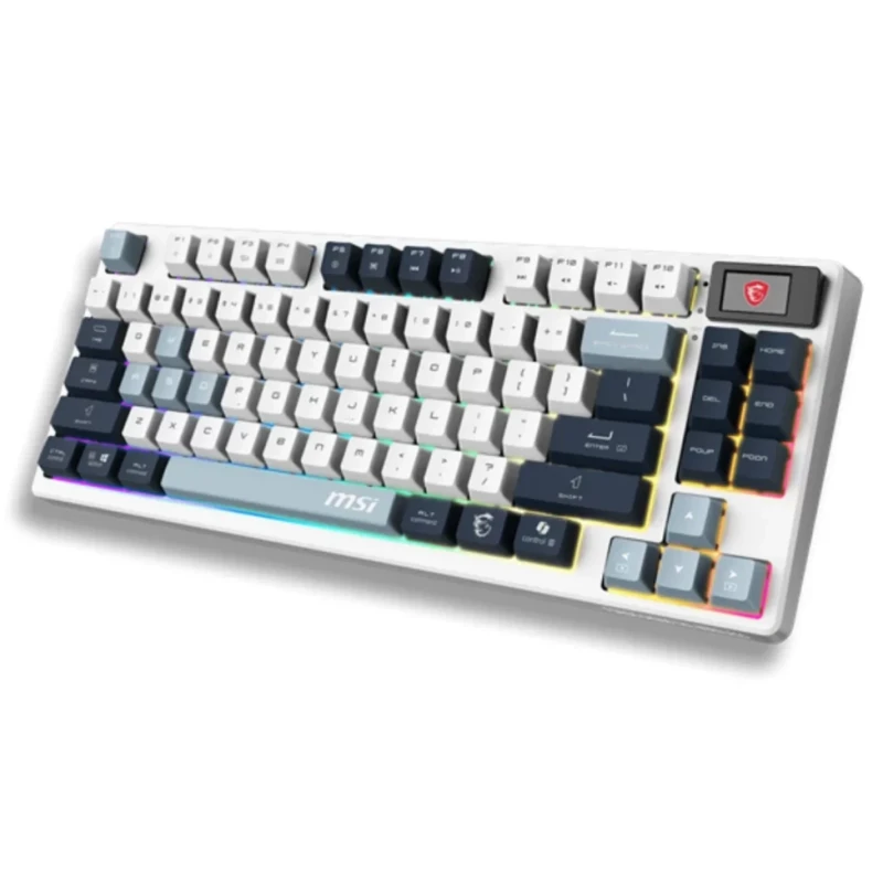 Teclado Gamer MSI Forge GK600 TKL W Sky Mecánico RGB Wireless Blanco/Azul