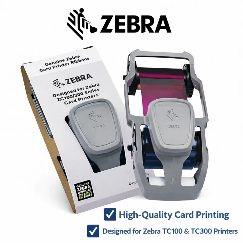 Cinta Para Impresora De Tarjetas Zebra YMCKO 800300-250LA ZC100 ZC300