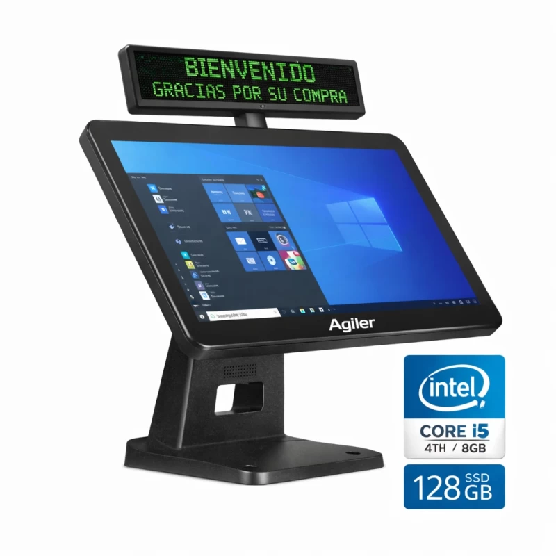 Computadora All In One POS Agiler Pantalla Táctil 15.6 Intel Core i5 Display VFD