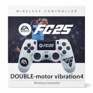 Control de Juegos FC25 Gamepad Wireless Doble Vibración PS4 Negro Blanco