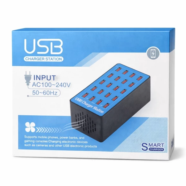 Estación De Carga USB WLX A5+ 20 Puertos Smart Charger 100W