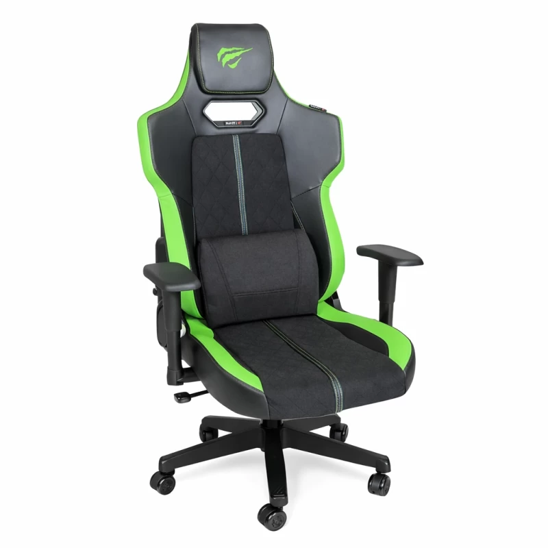 Silla Gamer Profesional Havit GC926A Negro con Verde Ergonómica Reclinable
