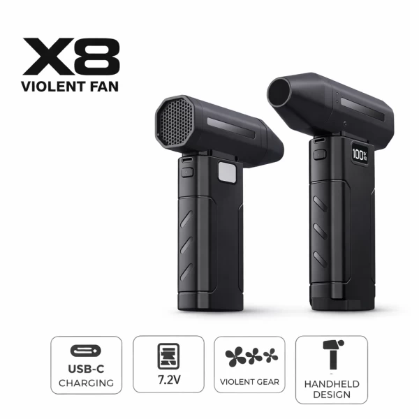 Soplador Portátil Violent Fan X8 Recargable USB-C 5 Velocidades
