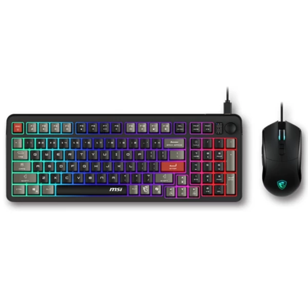 Combo Teclado Mouse MSI Forge GK110 US Alámbrico RGB Negro