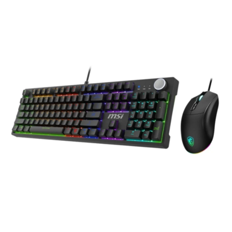 Combo Teclado Mouse MSI Forge GK320 Red US Mecánico RGB Negro